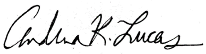 Signature of Acting Chair Andrea Lucas