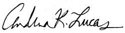 Signature of Chair Andrea Lucas