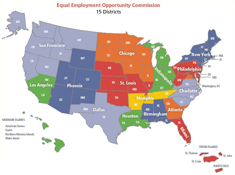 Map of all the EEOC office locations